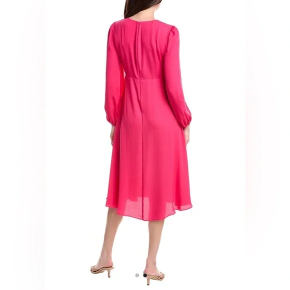 CAbi Delight Midi Dress in fuchsia pink, style #6578 Long Sleeve Dress - Picture 4 of 16